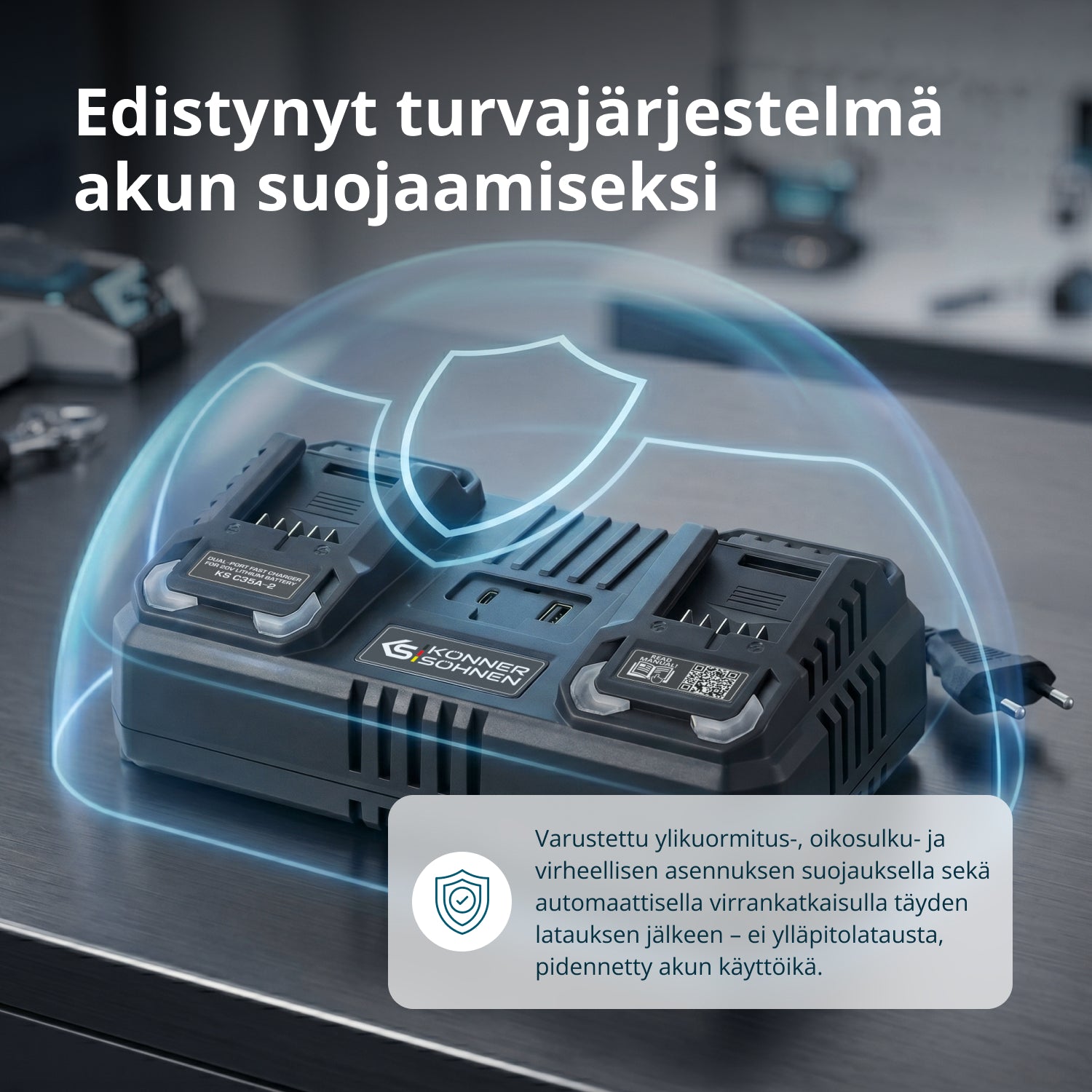 Töltő 20V lítium akkumulátorhoz KS C35A-2