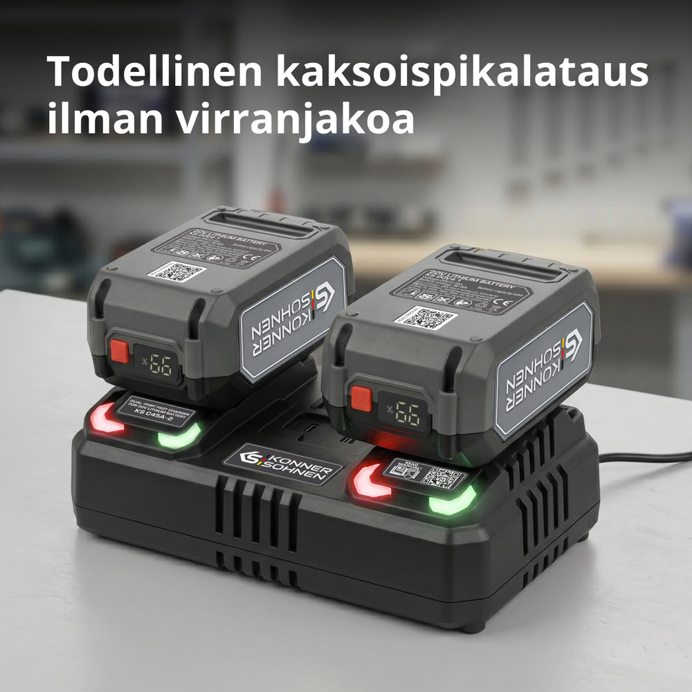 Dvojitá nabíječka pro dobíjecí baterie 20V KS C45A-2