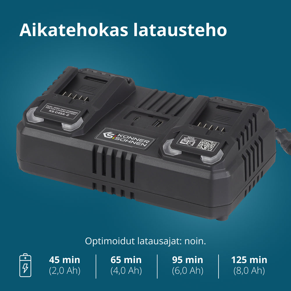 Dvojitá nabíječka pro dobíjecí baterie 20V KS C45A-2