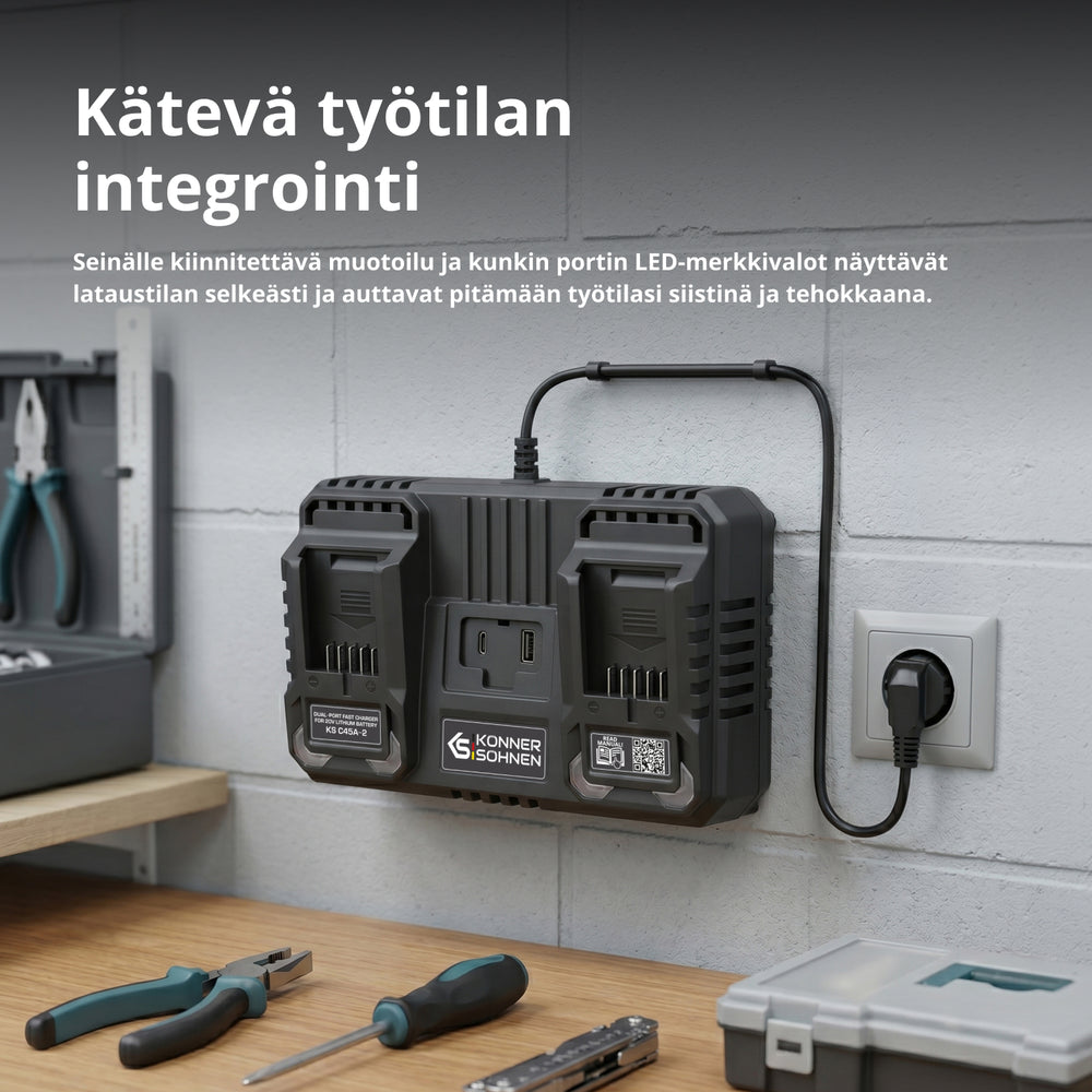Dvojitá nabíječka pro dobíjecí baterie 20V KS C45A-2