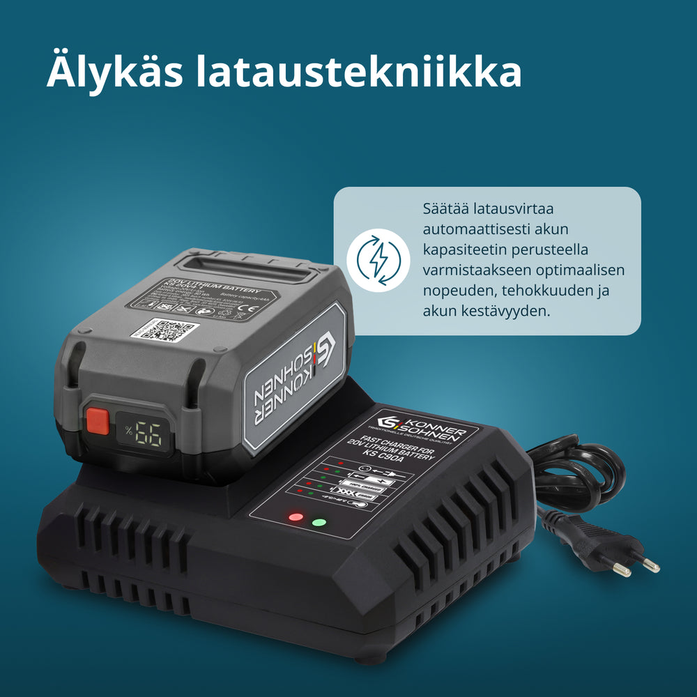 Rychlá nabíječka pro 20V lithiumovou baterii KS C90A