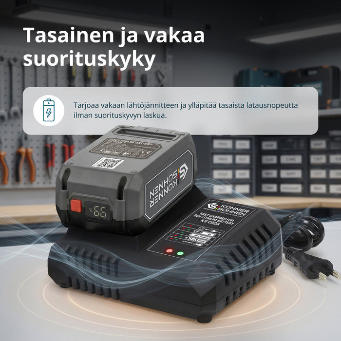 Rychlá nabíječka pro 20V lithiumovou baterii KS C90A