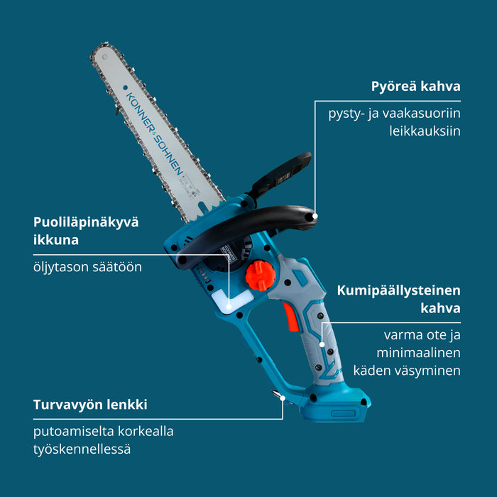 Johdoton Mini Moottorisaha KS MCS20V-12 SET PLUS
