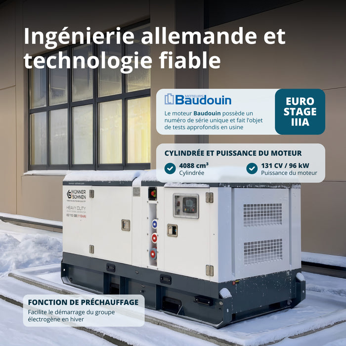 Groupe électrogène diesel triphasé KS 110-3BE