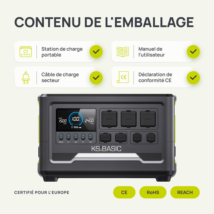 Station d’énergie portable KSB 2400PS