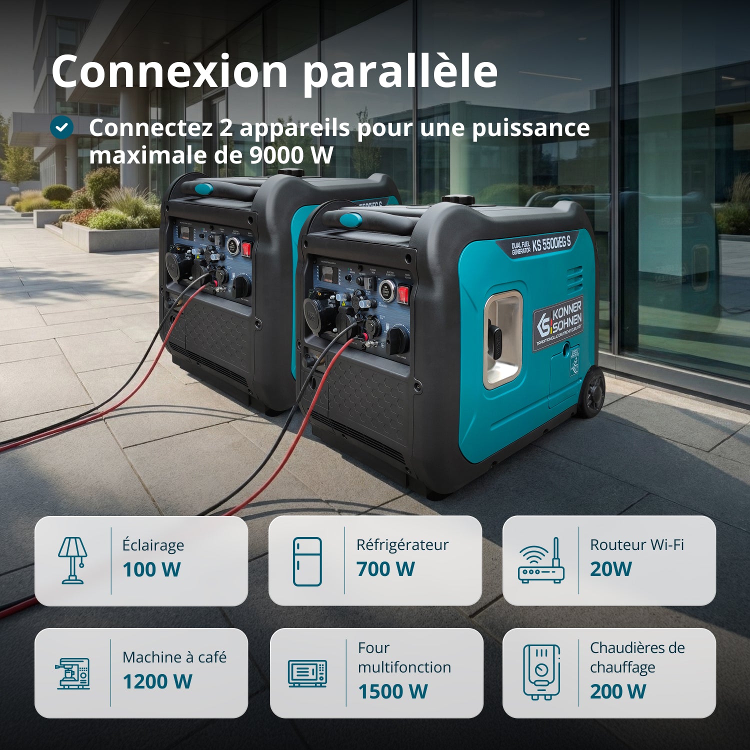 Groupe électrogène à essence-gaz de type inverter KS 5500iEG S
