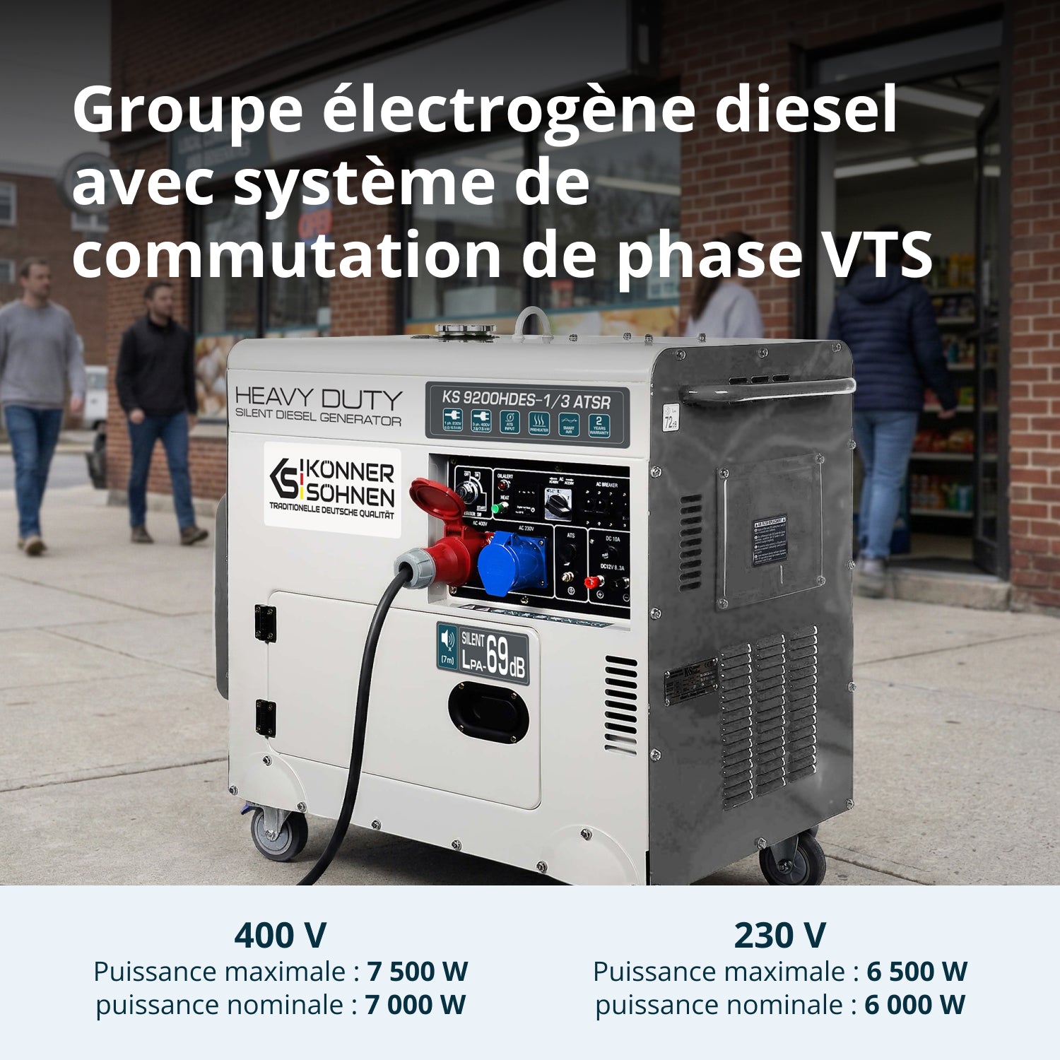 Groupe électrogène diesel "Könner & Söhnen" KS 9200HDES-1/3 ATSR (EURO V)