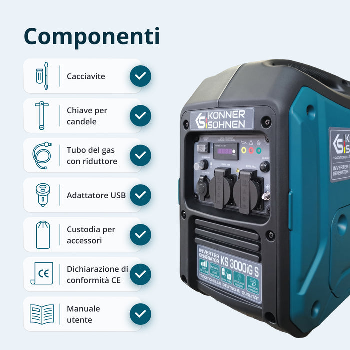 Generatore inverter a GPL/benzina KS 3000iG S