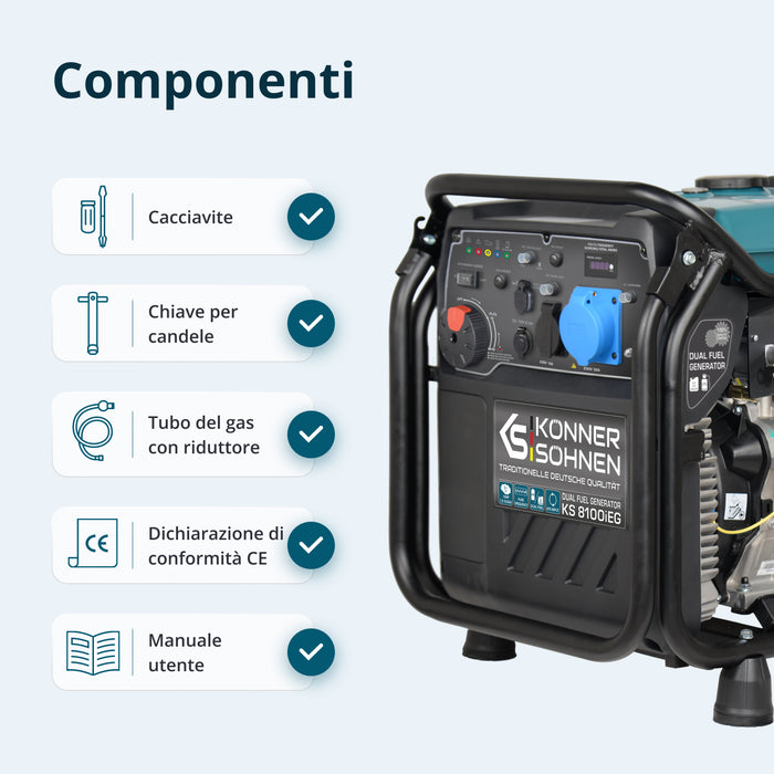 Generatore inverter a gas/LPG KS 8100iEG