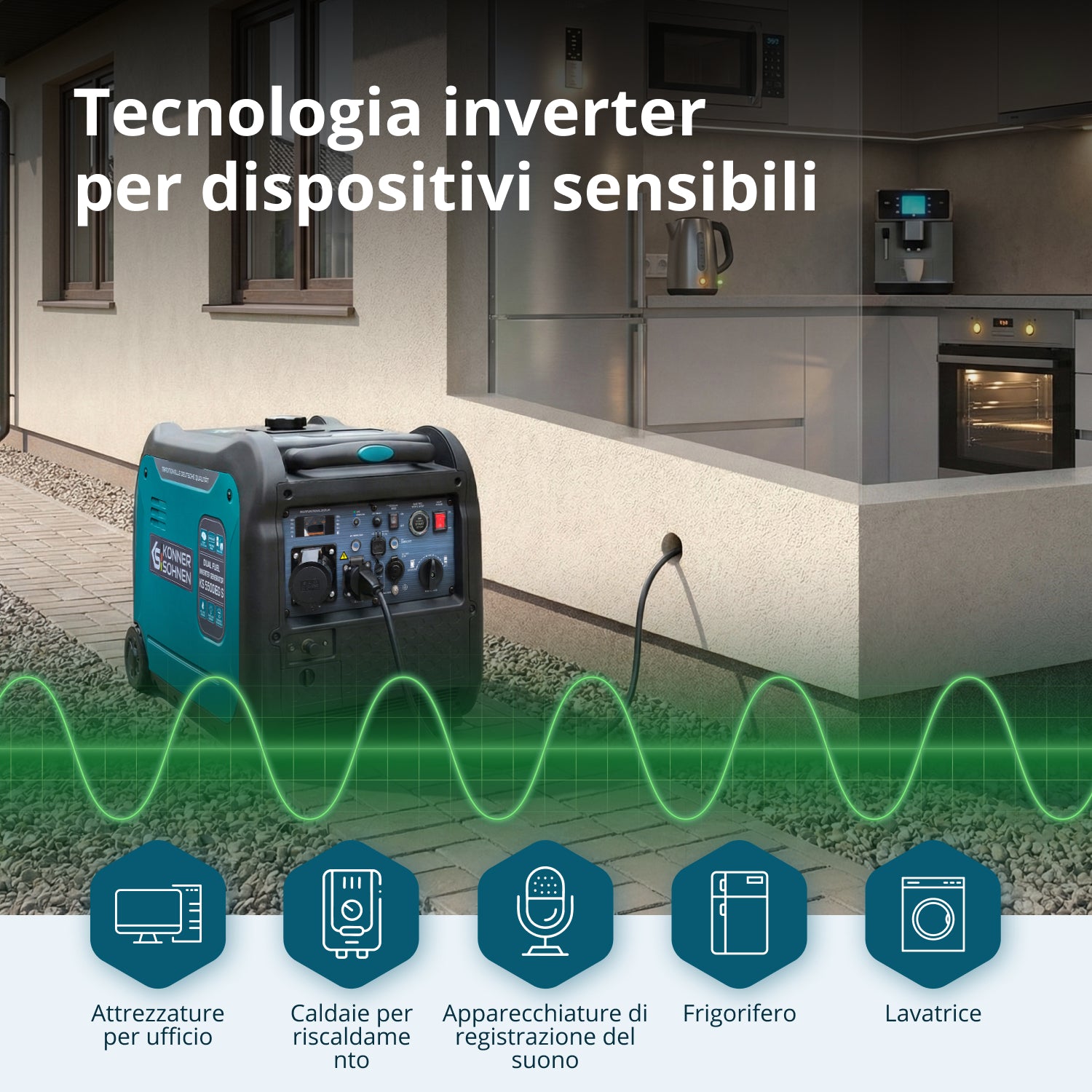 Generatore inverter a GPL/Benzina KS 5500iEG S