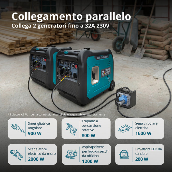 Generatore inverter a GPL/Benzina KS 5500iEG S