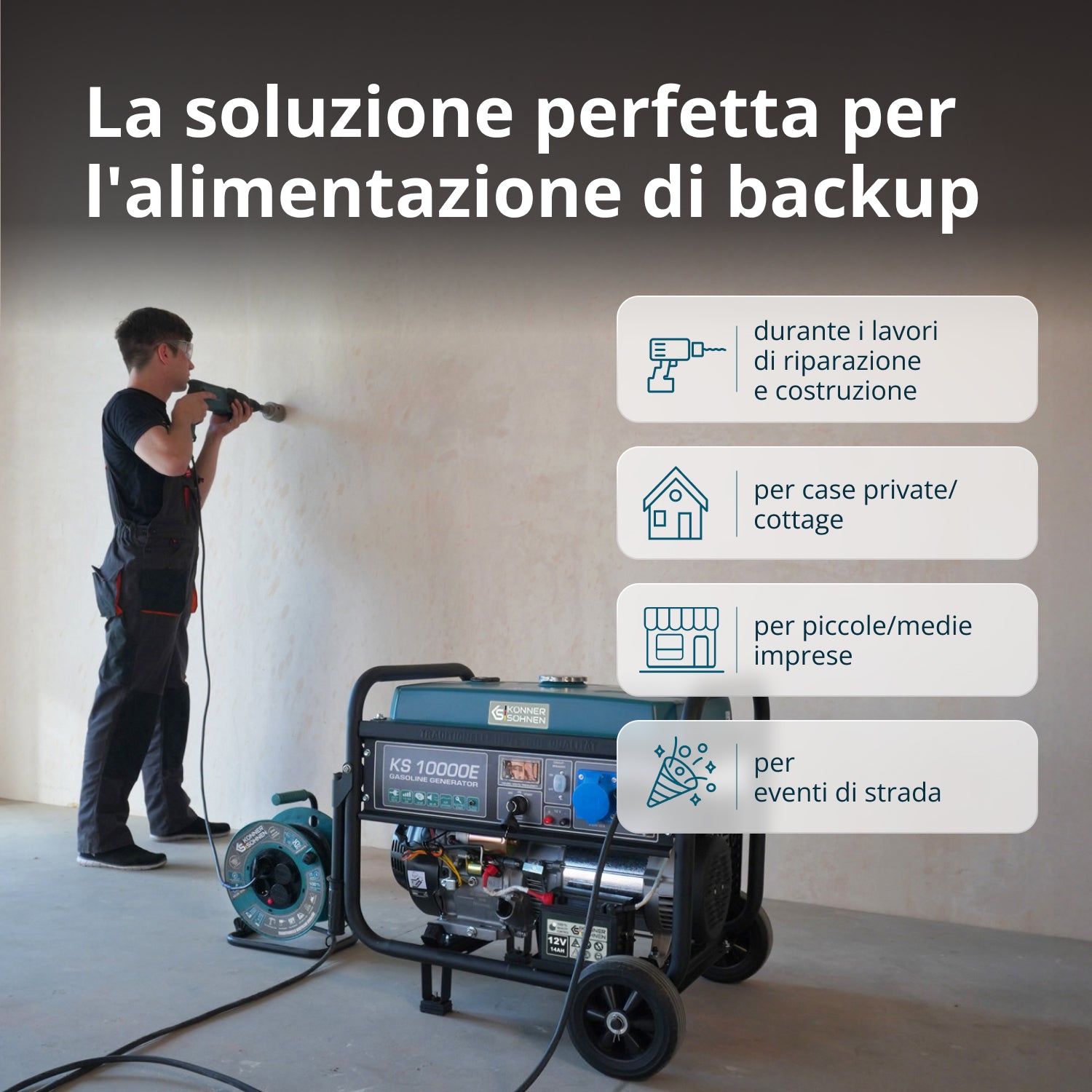 Generatore a benzina "Könner & Söhnen" KS 10000E