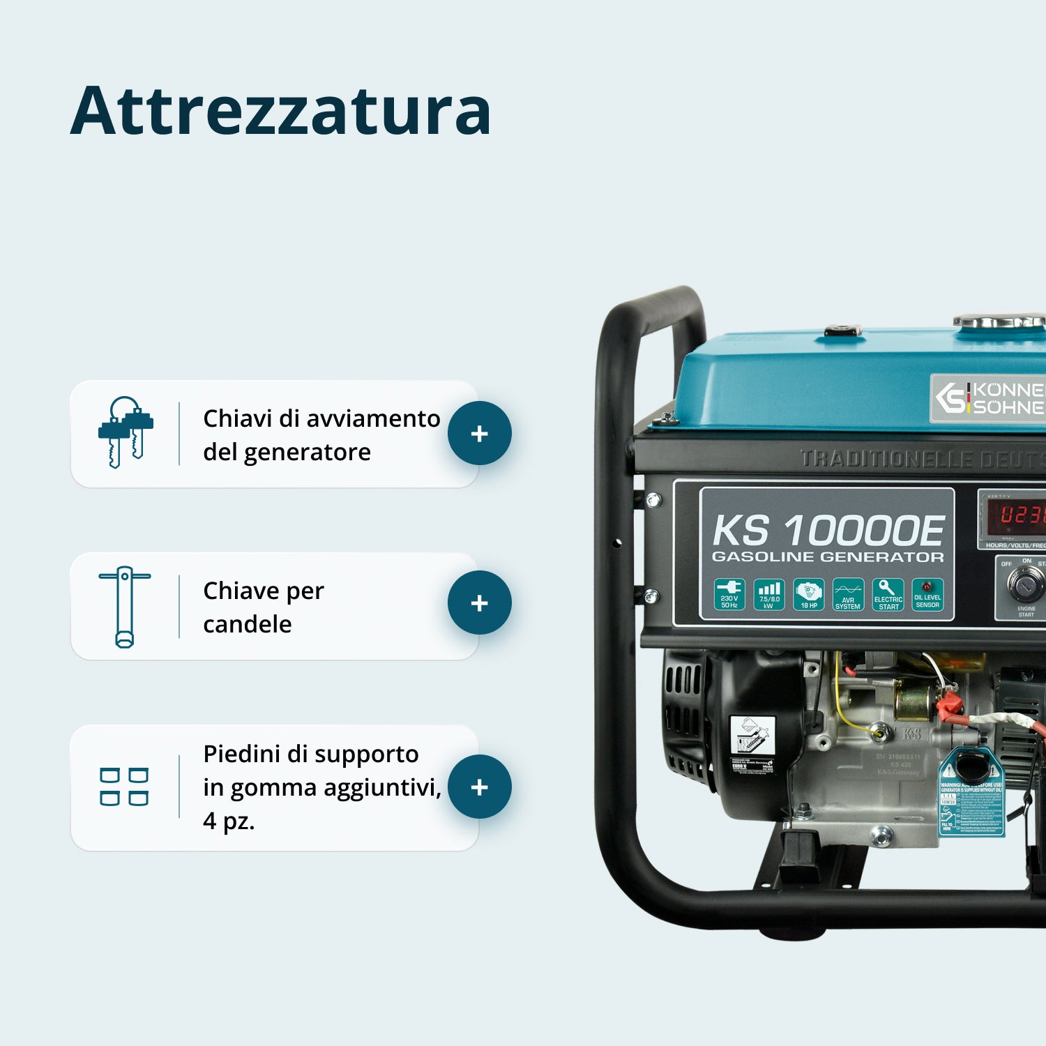 Generatore a benzina "Könner & Söhnen" KS 10000E