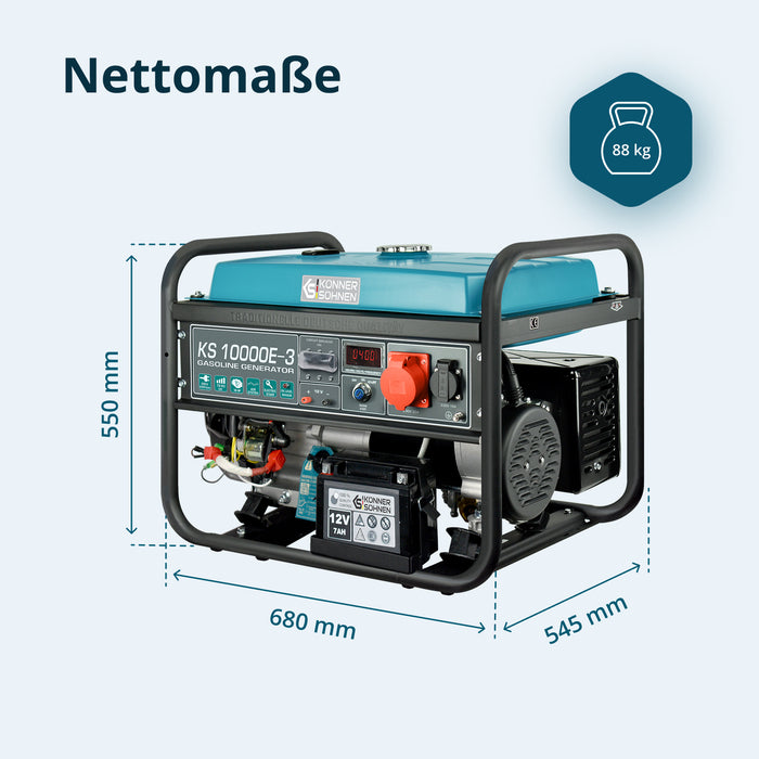 Benzin-Generator "Könner & Söhnen" KS 10000E-3