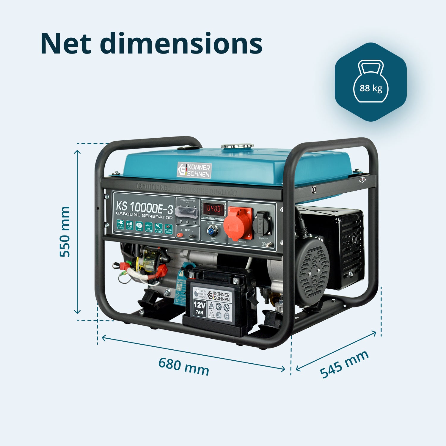 Bensiinikäyttöinen generaattori 'Könner & Söhnen' KS 10000E-3