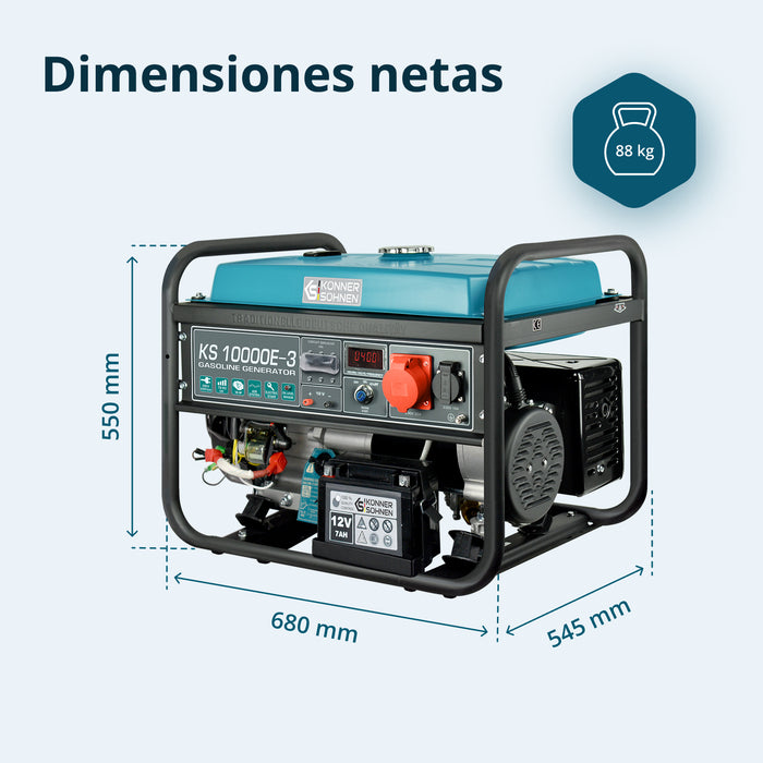 Generador de gasolina "Könner & Söhnen" KS 10000E-3
