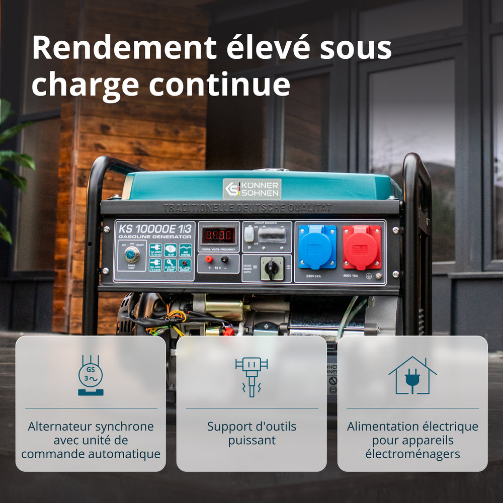 Groupe électrogène à essence "Könner & Söhnen" KS 10000E 1/3
