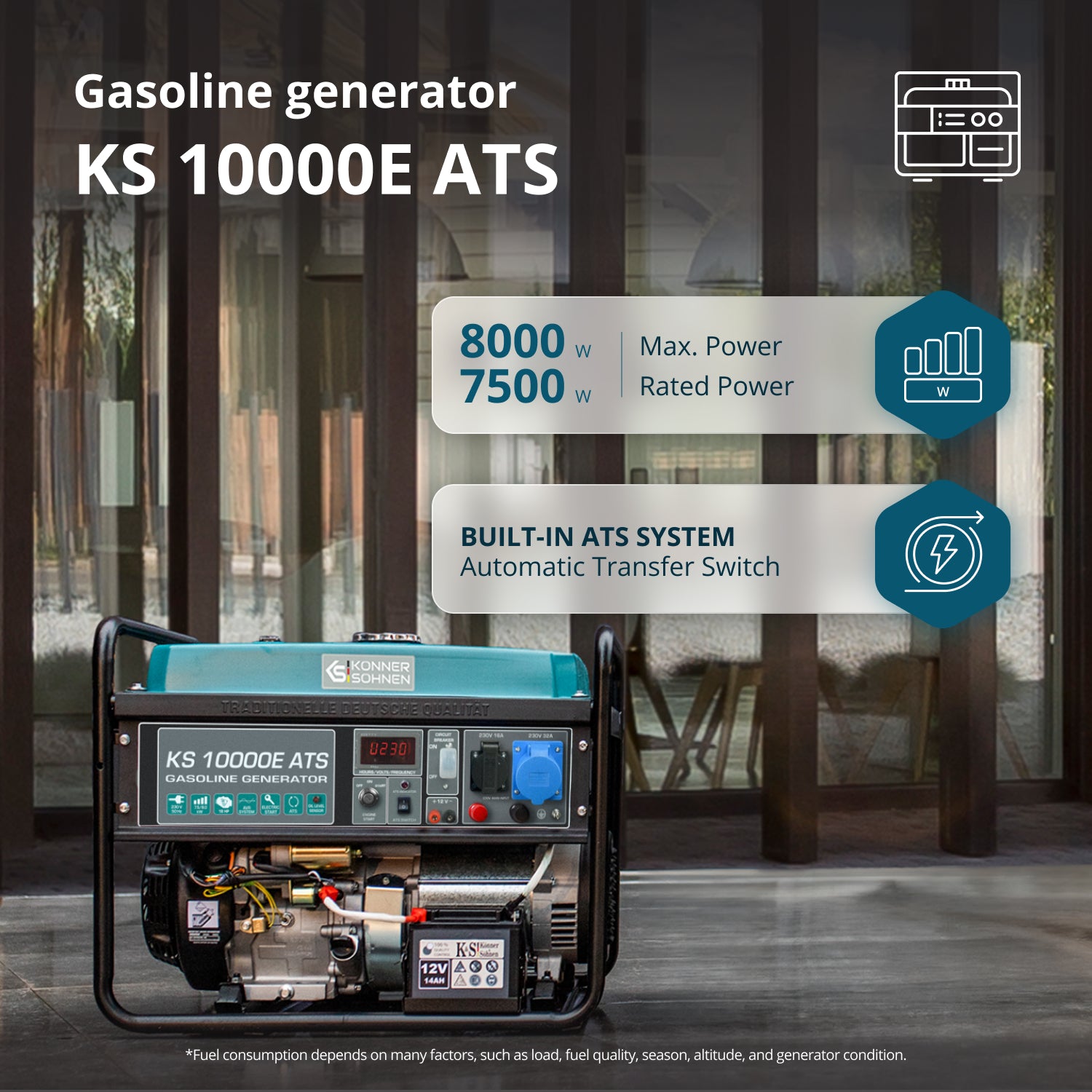 Benzinski generator „Könner & Söhnen“ KS 10000E ATS