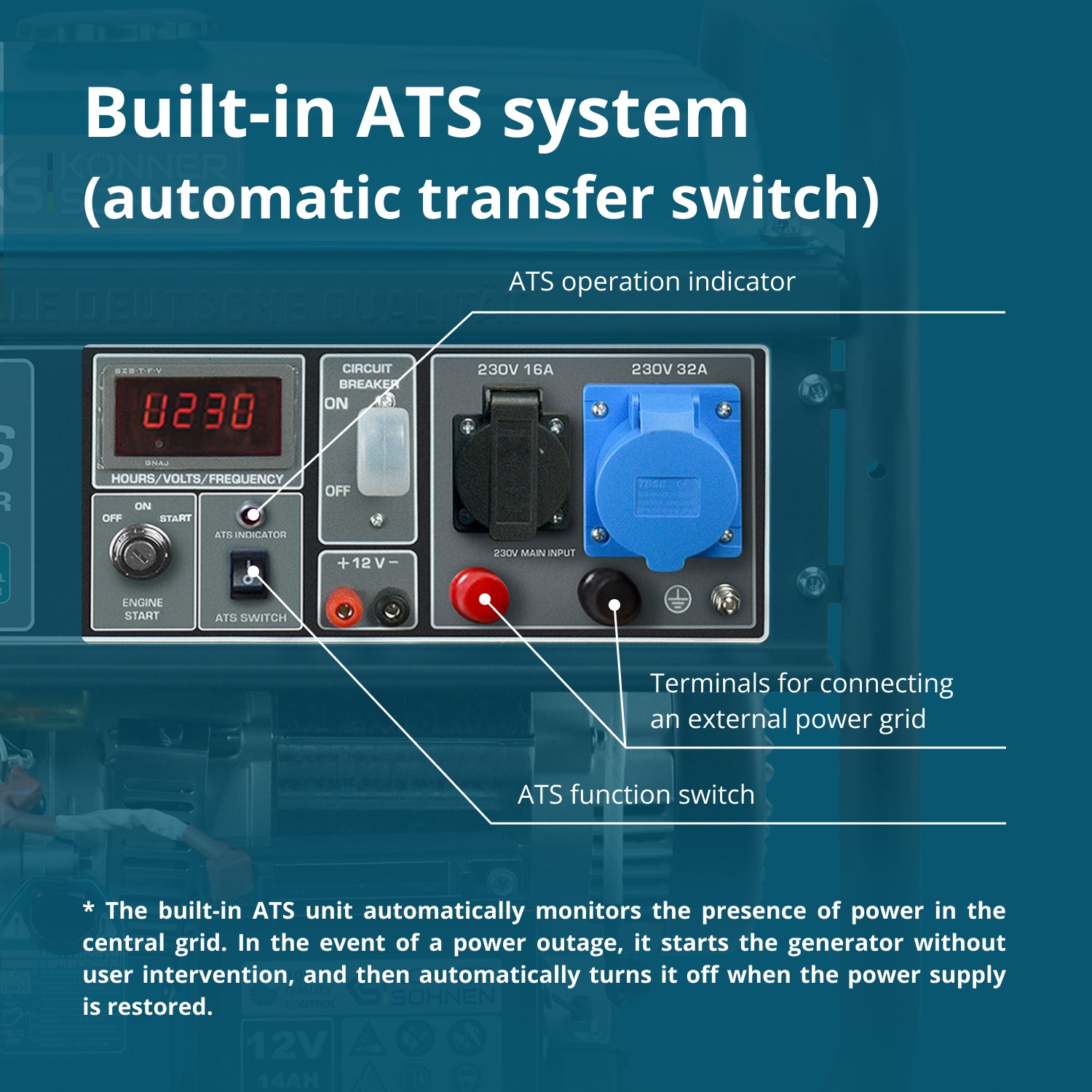 Benzinski generator „Könner & Söhnen“ KS 10000E ATS