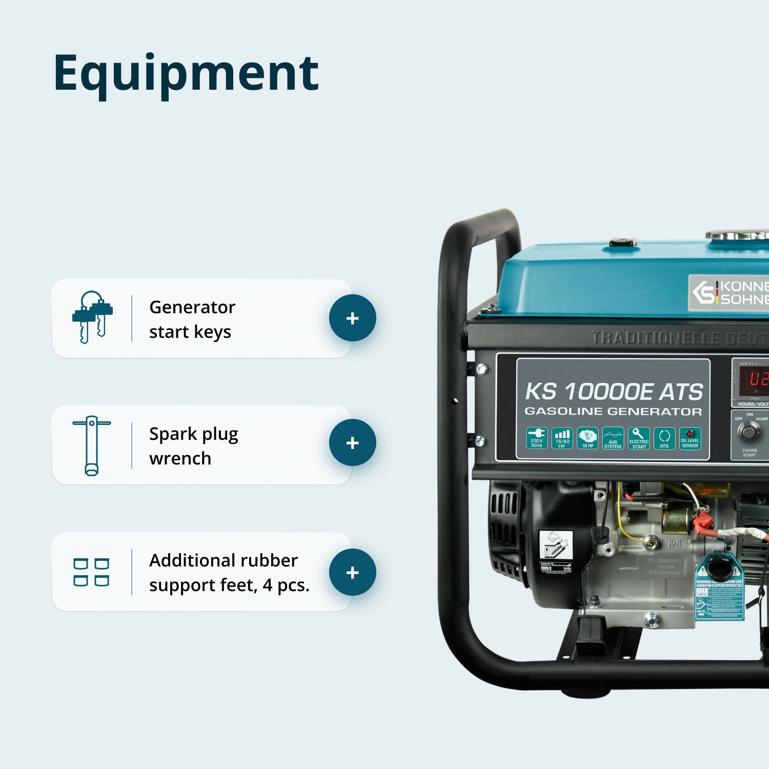 Benzinski generator „Könner & Söhnen“ KS 10000E ATS