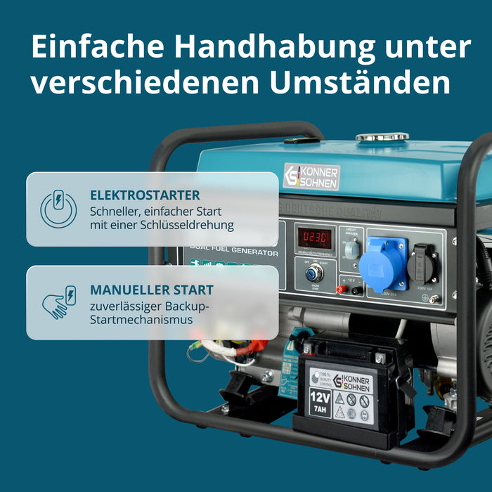 LPG/Benzin-Generator "Könner & Söhnen" KS 10000E G
