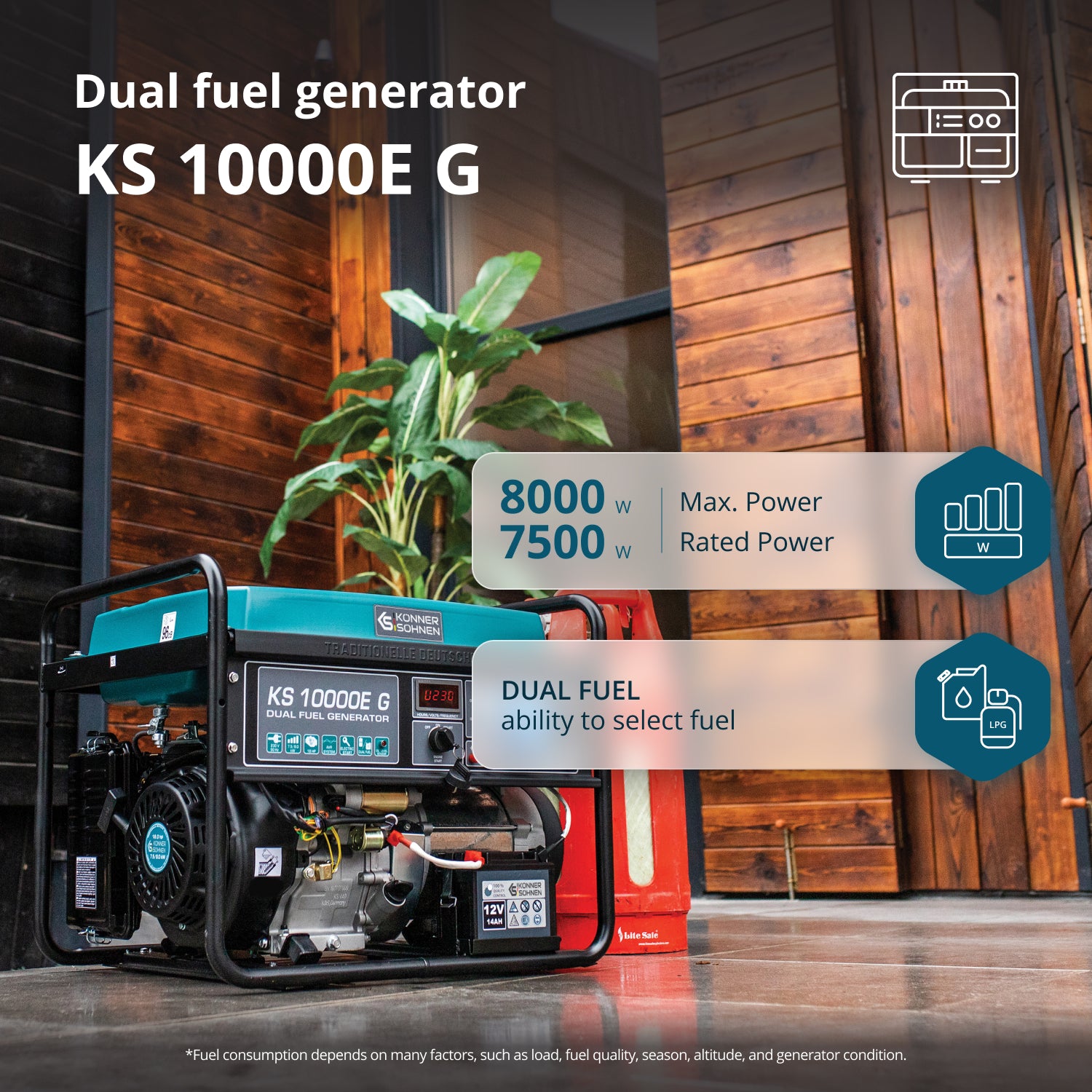 Generátor LPG/benzín "Könner & Söhnen" KS 10000E G