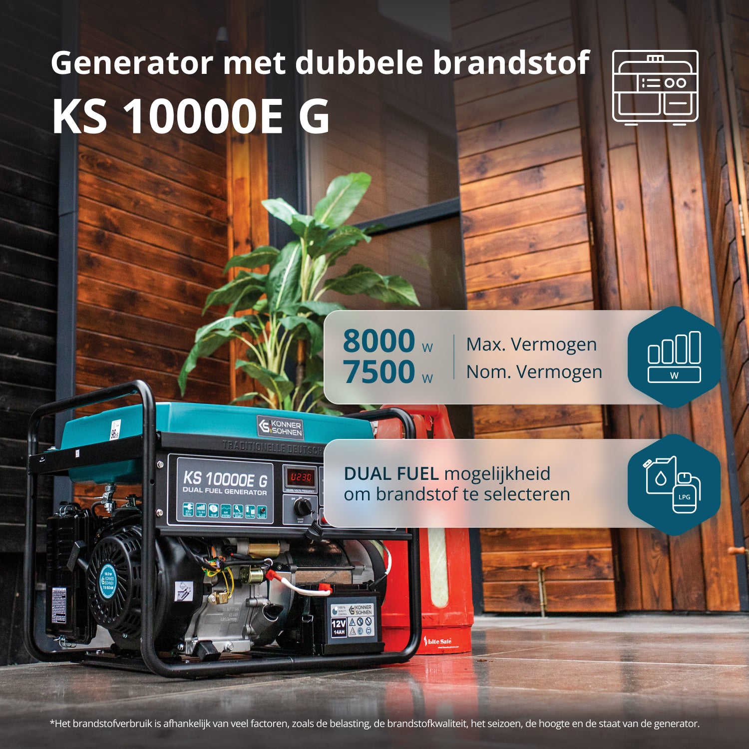 LPG/Benzine Generator "Könner & Söhnen" KS 10000E G