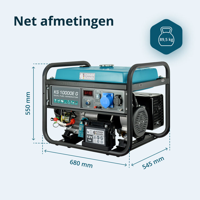 LPG/Benzine Generator "Könner & Söhnen" KS 10000E G