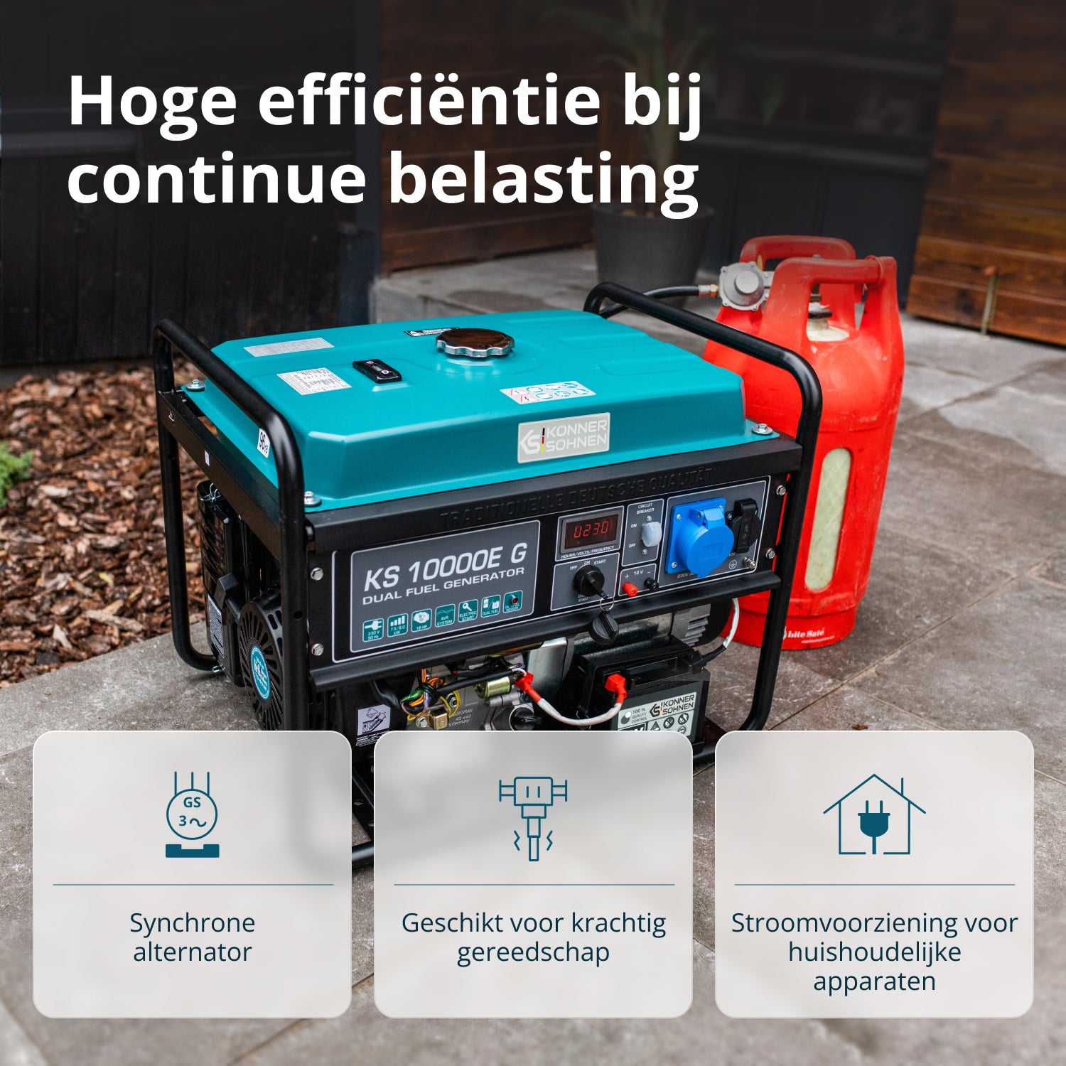 LPG/Benzine Generator "Könner & Söhnen" KS 10000E G