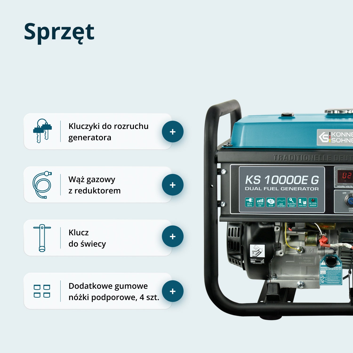 Generator LPG/Benzyna „Könner & Söhnen” KS 10000E G
