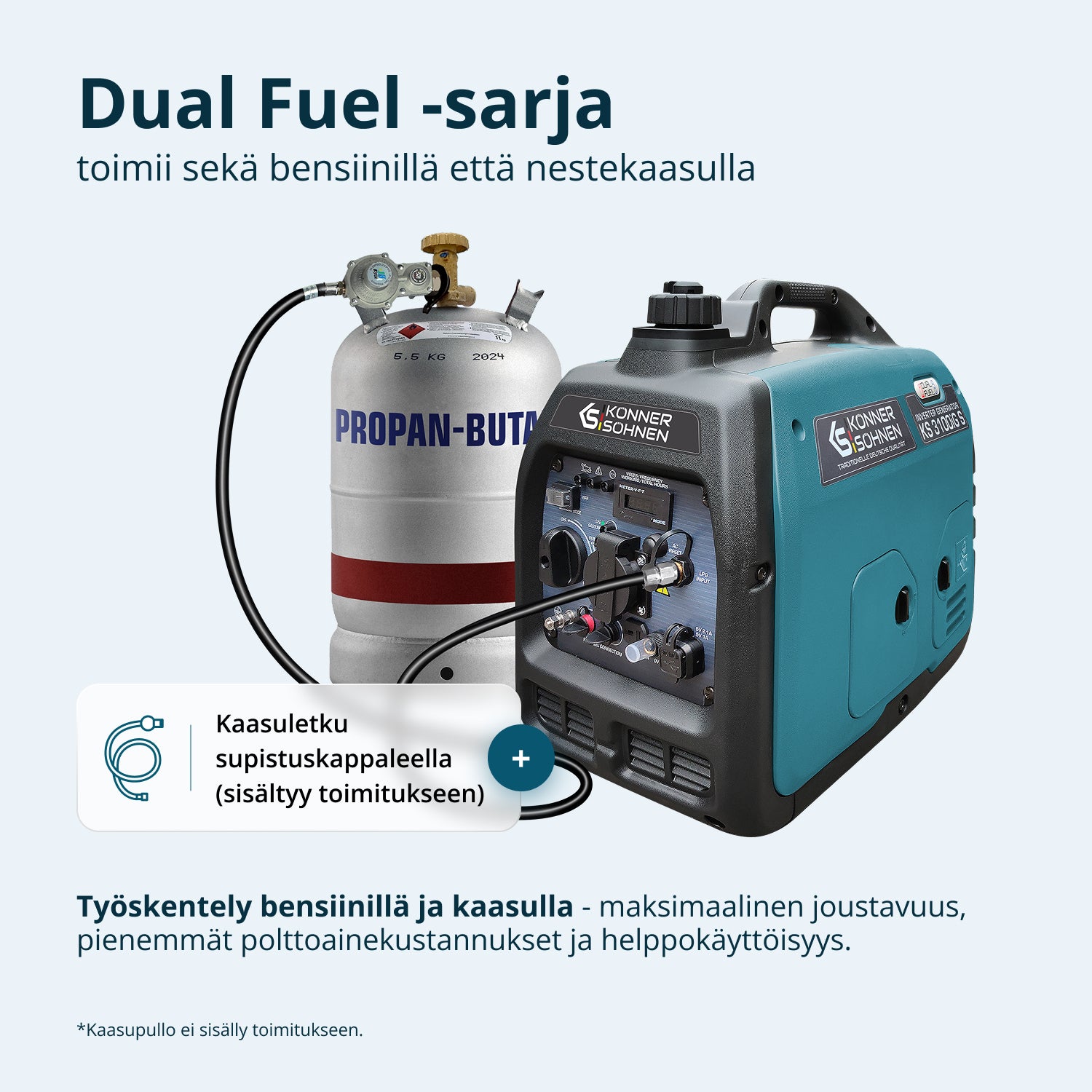 Invertorový generátor na LPG/benzín KS 3100iG S