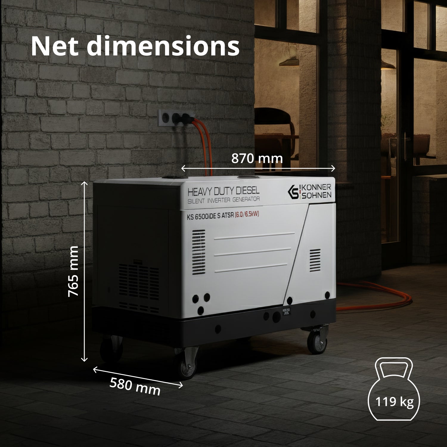 Diesel Inverter Generator in Soundproof Casing KS 6500iDE S ATSR (Refurbished Good)
