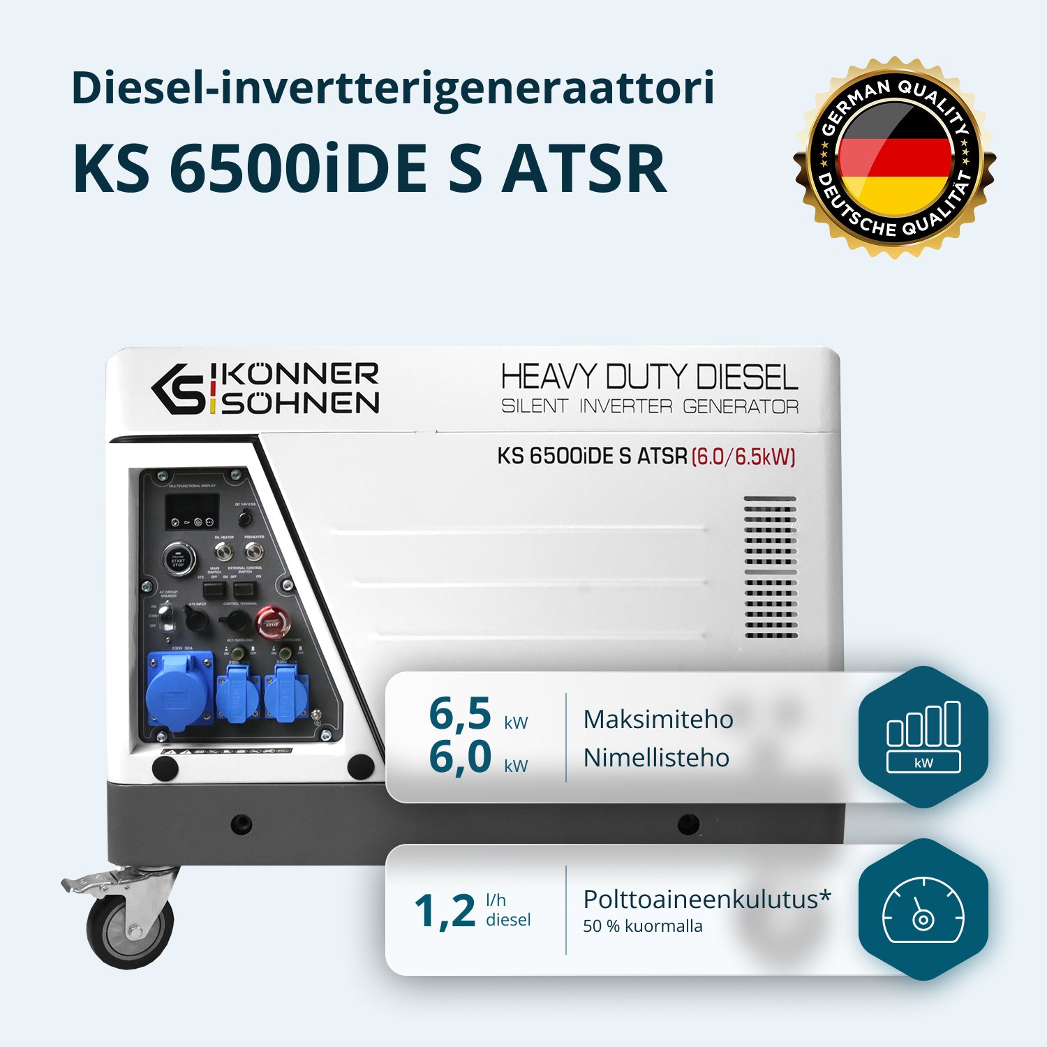 Дизел инвертер генератор у звучно изолованом кућишту KS 6500iDE S ATSR