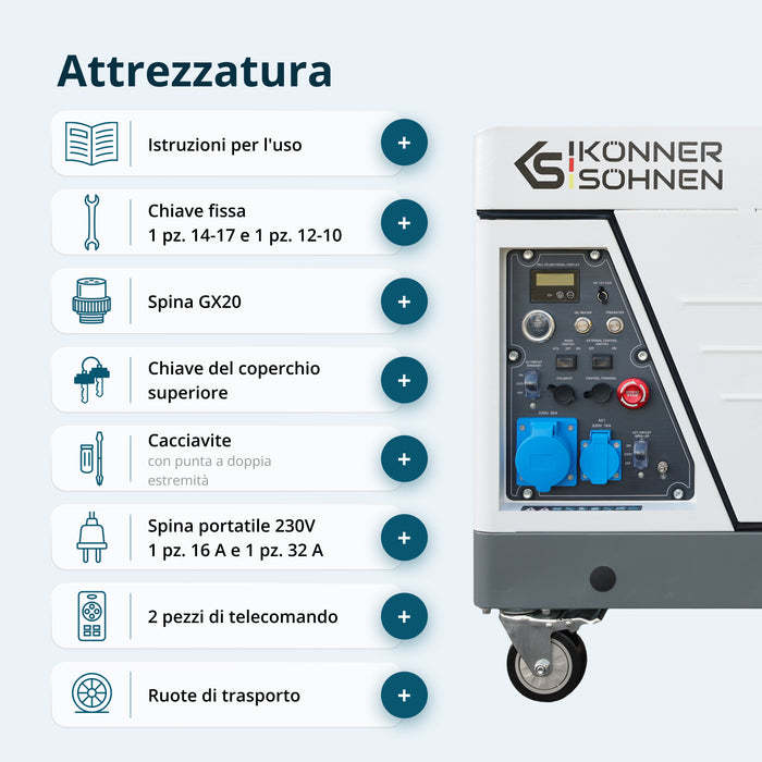 Generatore diesel inverter in cofano insonorizzato KS 6500iDE S ATSR