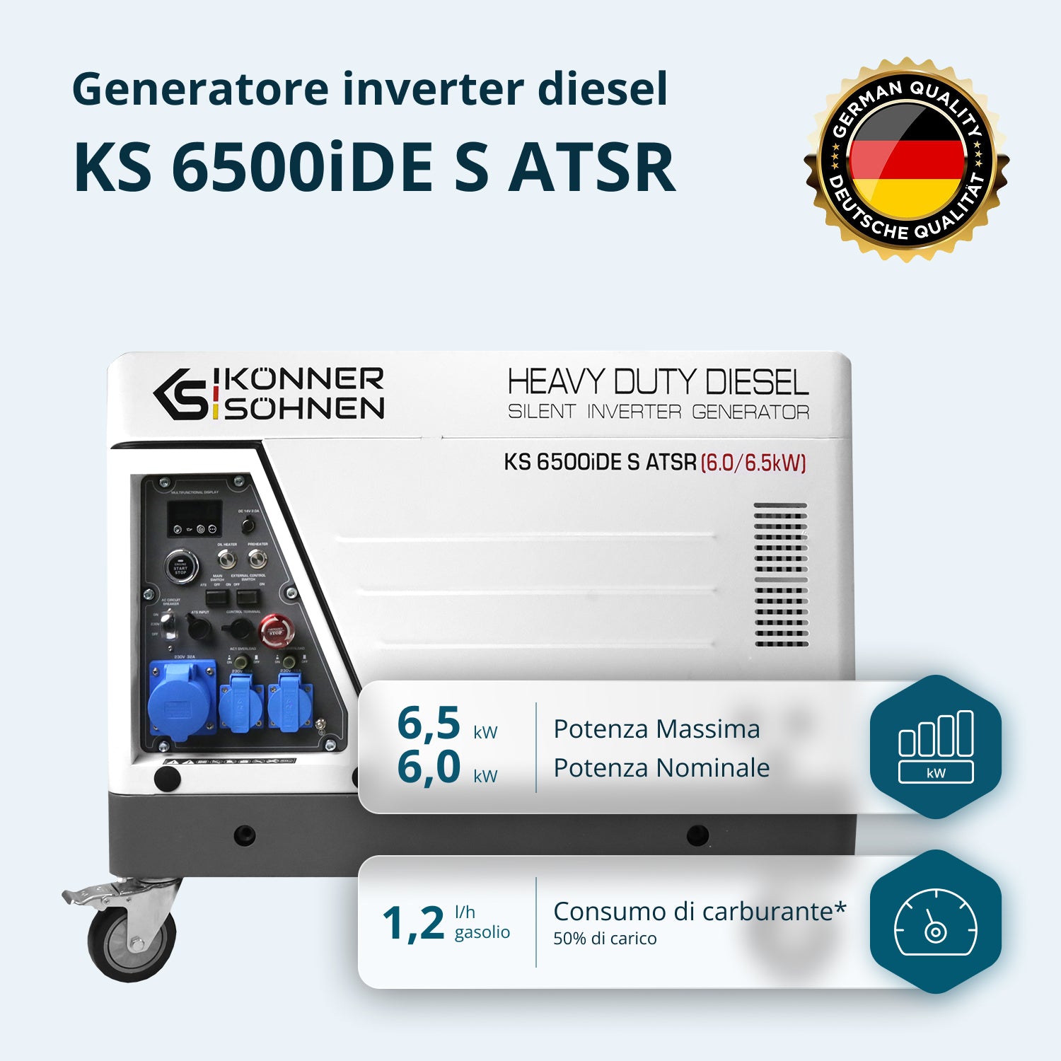 Generatore diesel inverter in cofano insonorizzato KS 6500iDE S ATSR