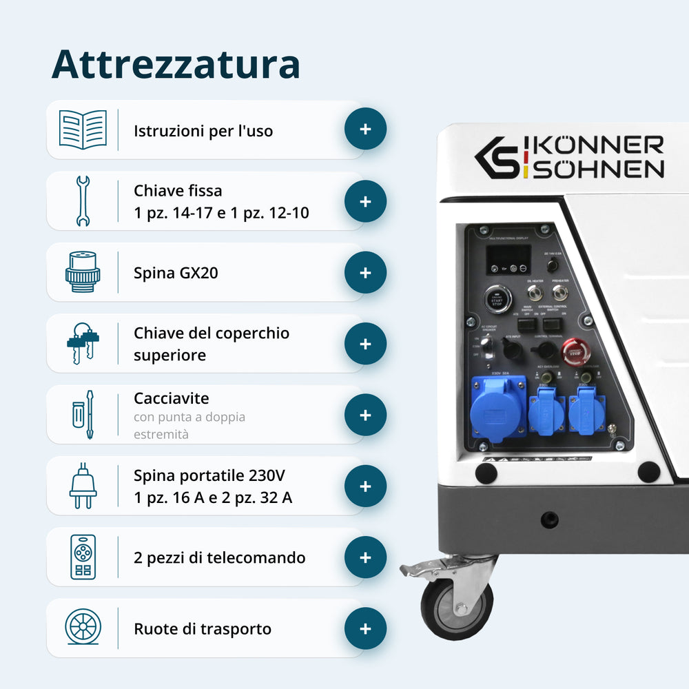 Generatore diesel inverter in cofano insonorizzato KS 6500iDE S ATSR