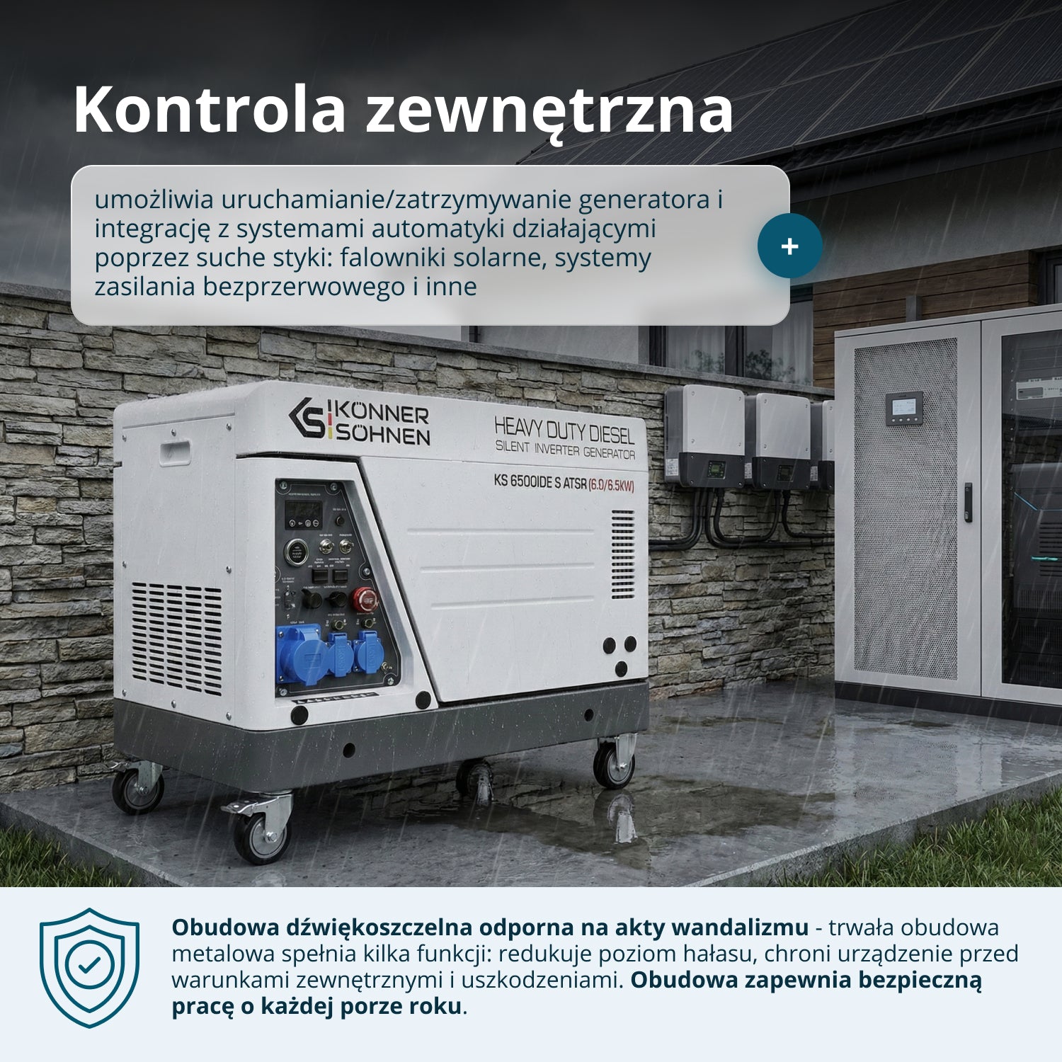 Agregat prądotwórczy inwerterowy diesla w obudowie dźwiękochłonnej KS 6500iDE S ATSR (Odnowiony – Stan dobry)