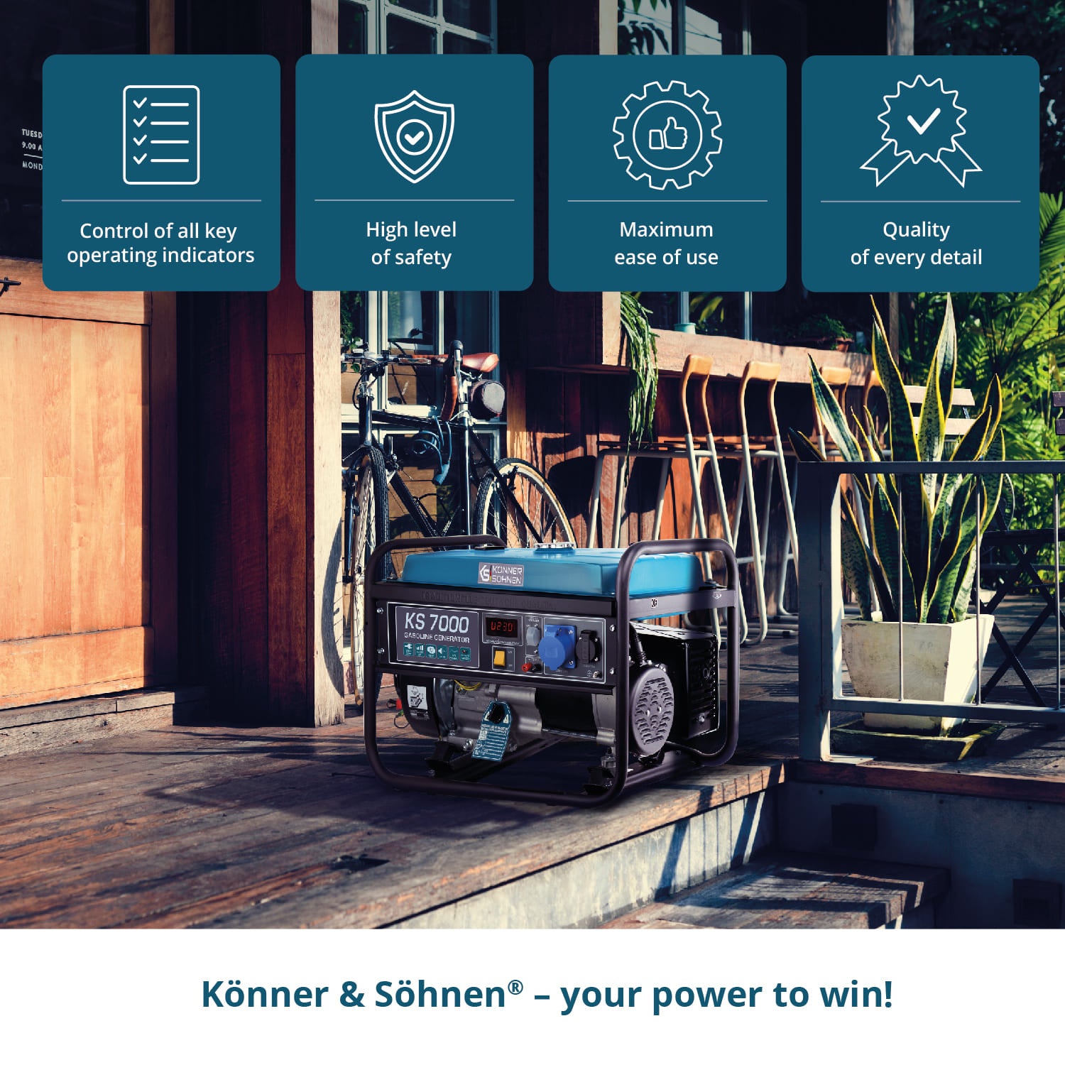 Bensiinikäyttöinen generaattori 'Könner & Söhnen' KS 7000