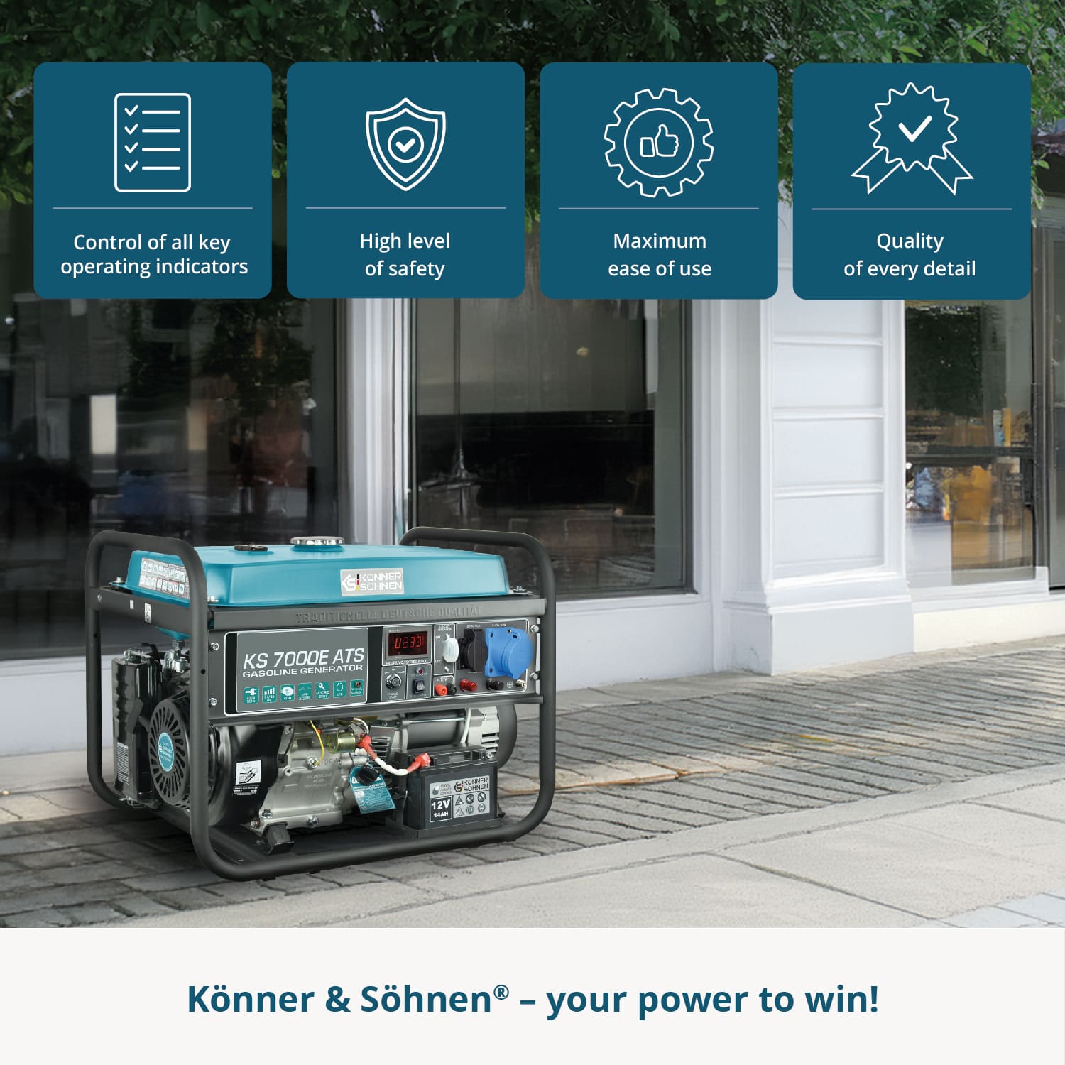Bensiinikäyttöinen generaattori 'Könner & Söhnen' KS 7000E ATS