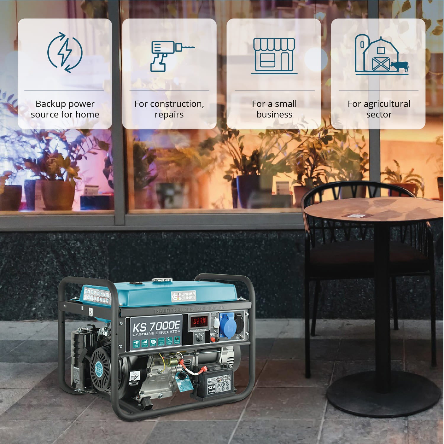 Bensiinikäyttöinen generaattori 'Könner & Söhnen' KS 7000E