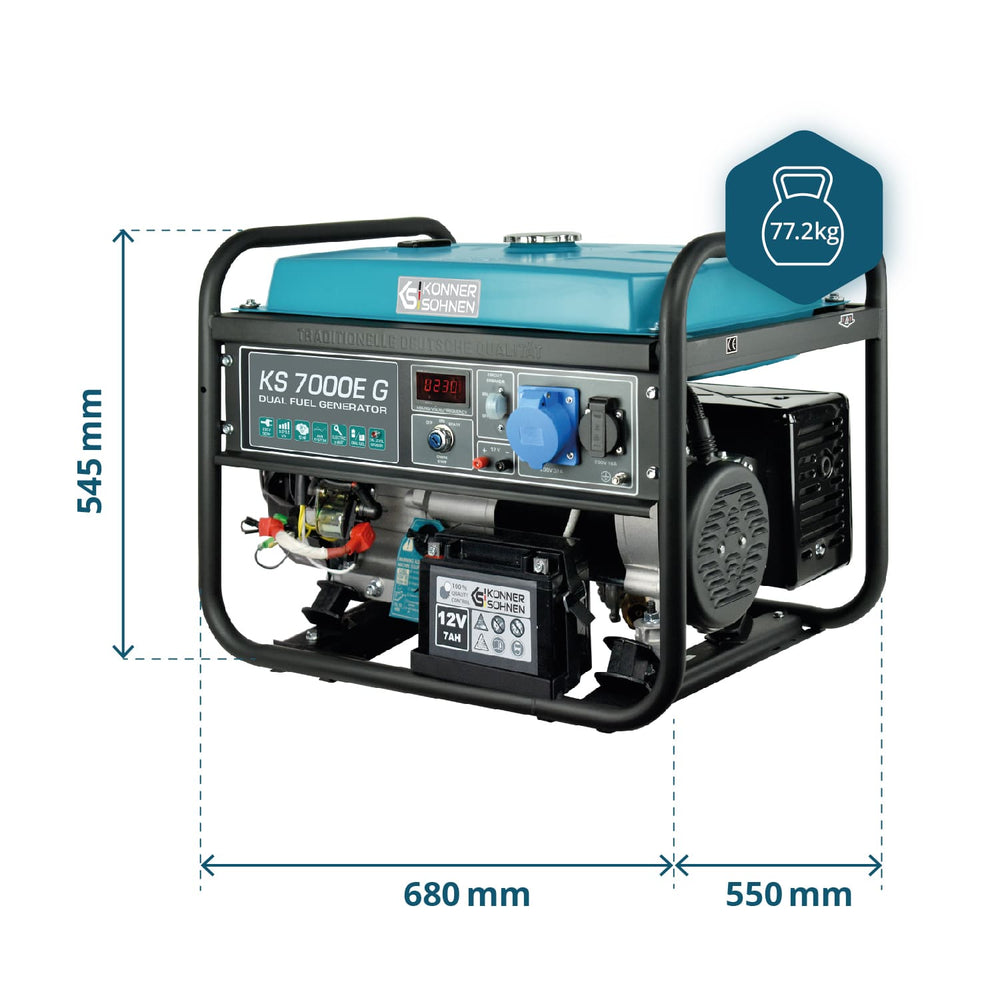LPG/Benzin Generátor „Könner & Söhnen” KS 7000E G