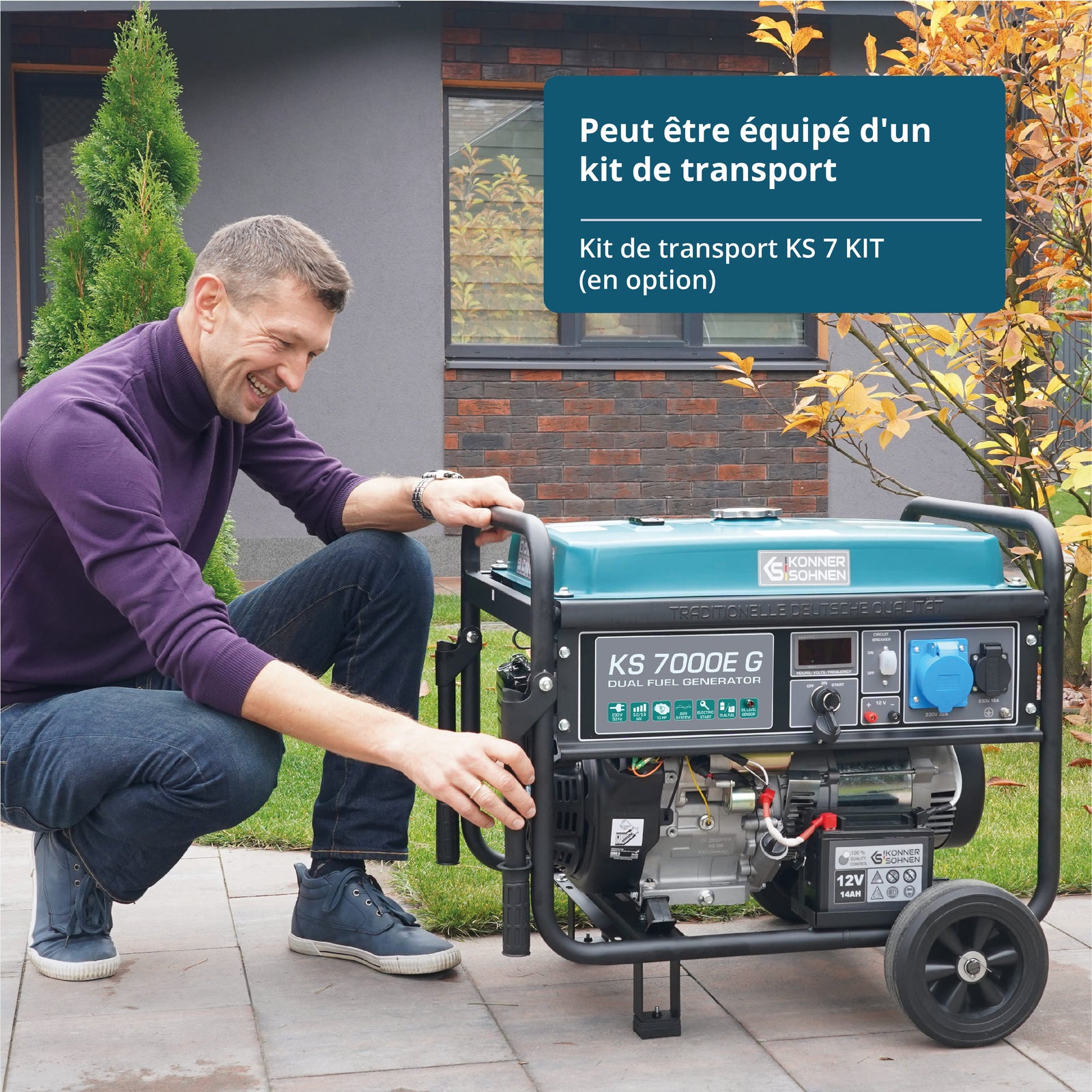 Groupe électrogène à essence/gaz "Könner & Söhnen" KS 7000E G