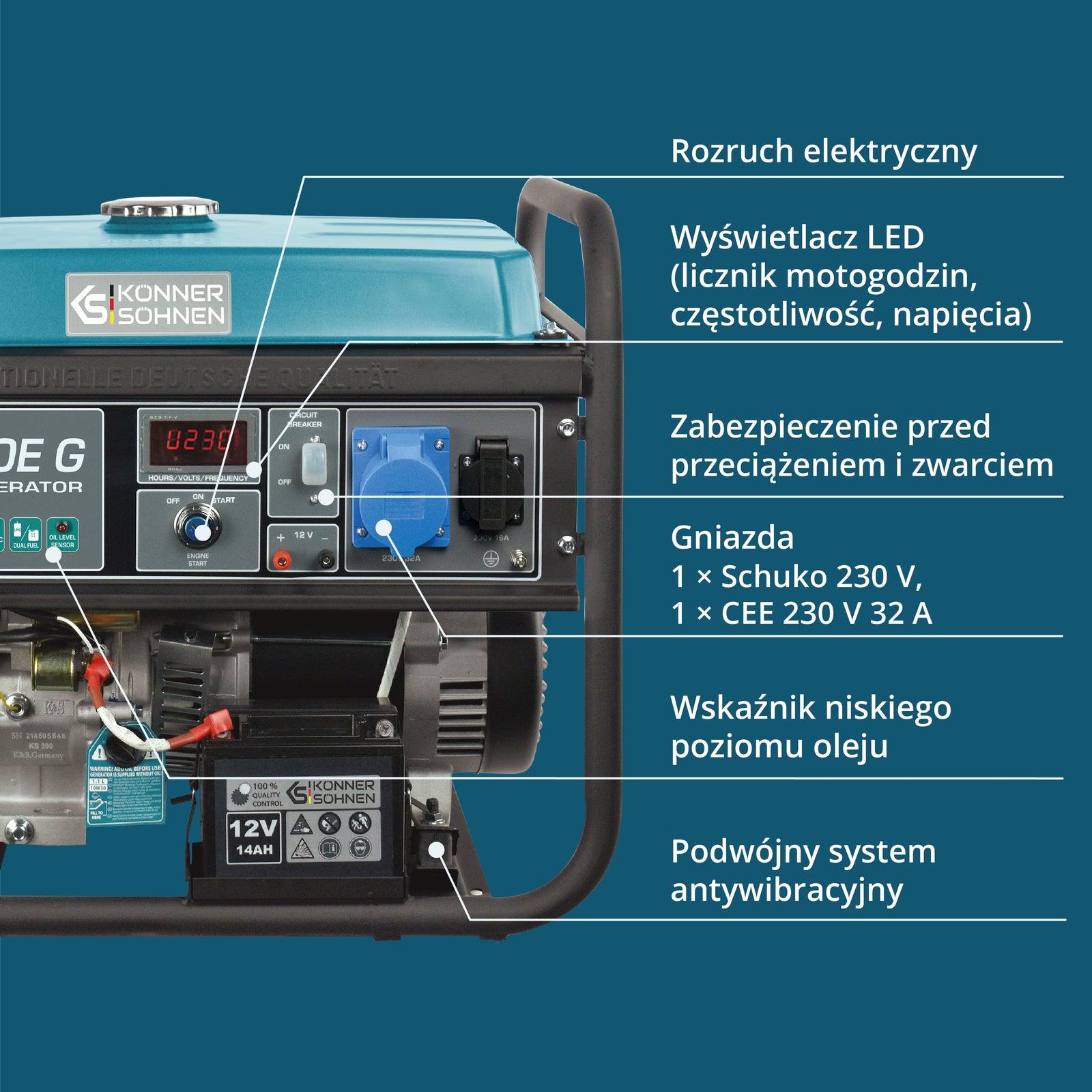 Generator LPG/Benzyna „Könner & Söhnen” KS 7000E G