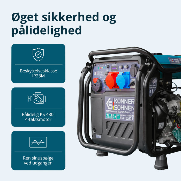 LPG/benzin invertergenerator KS 8100iEG 1/3
