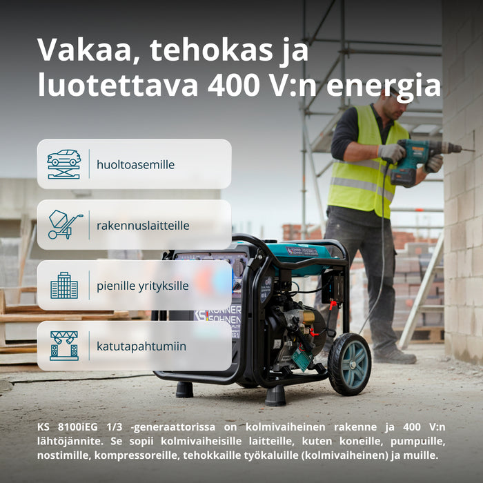 LPG/bensiini invertterigeneraattori KS 8100iEG 1/3