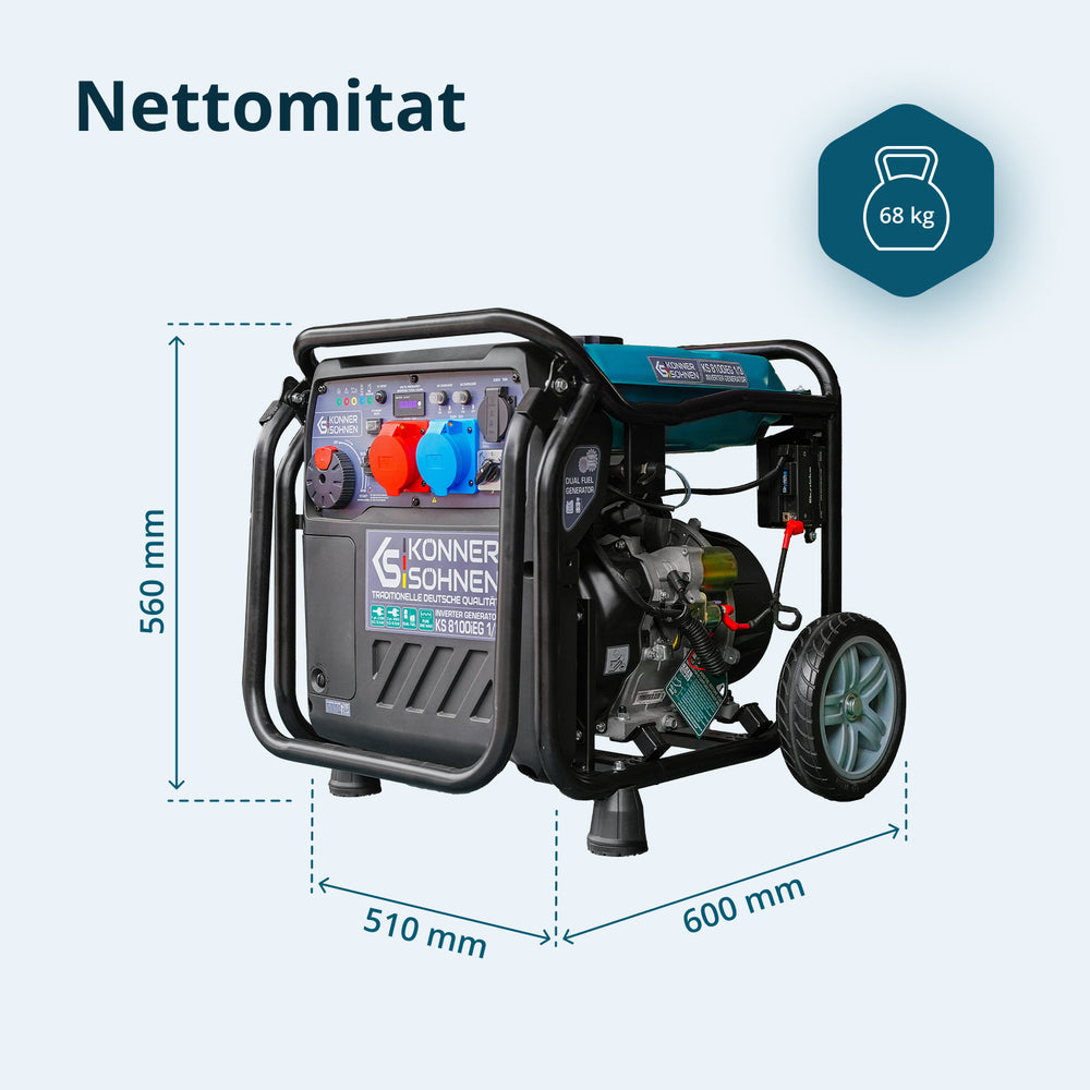 LPG/bensiini invertterigeneraattori KS 8100iEG 1/3