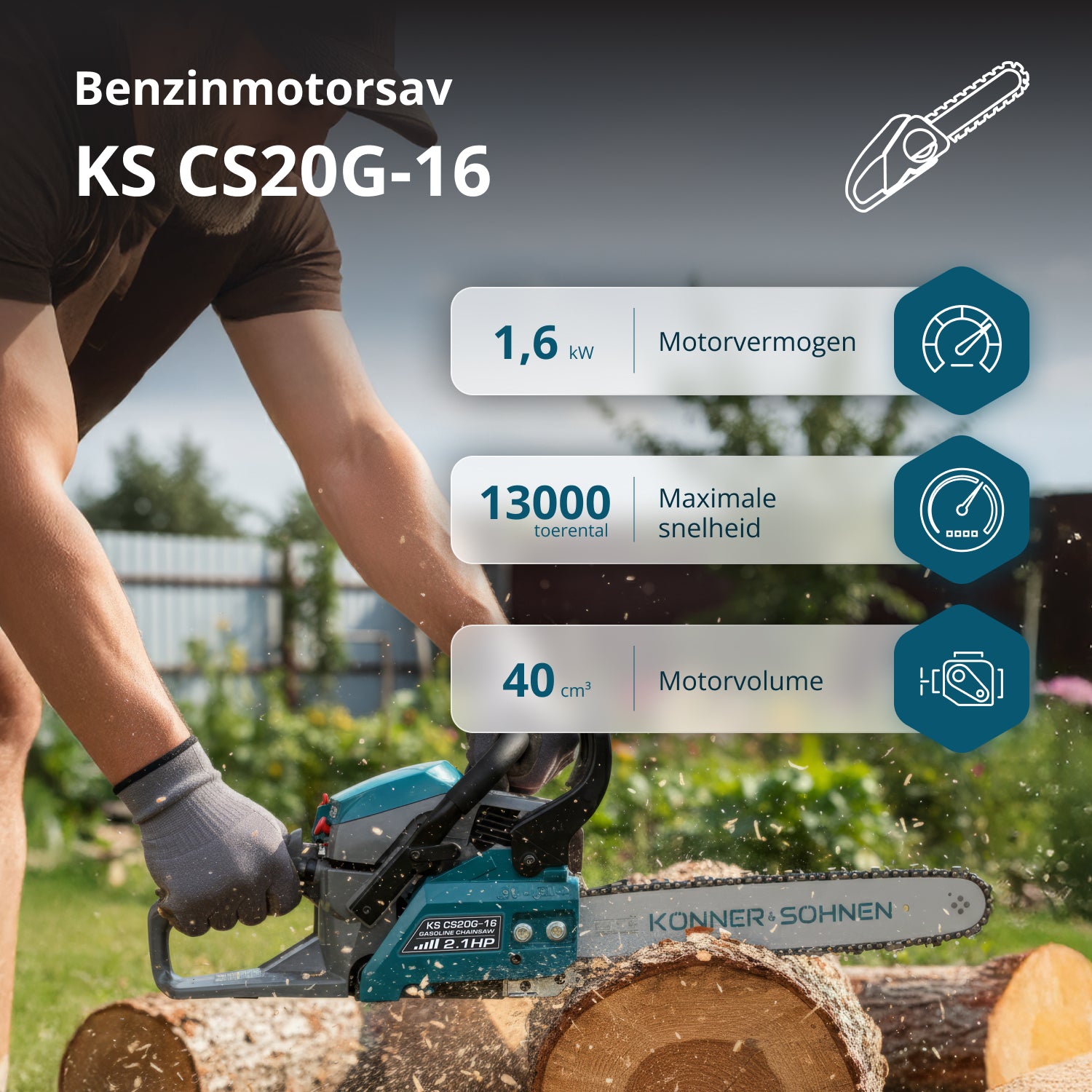 Benzinmotorsav KS CS20G-16
