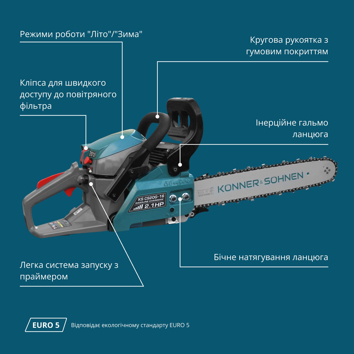 Бензопила KS CS20G-16