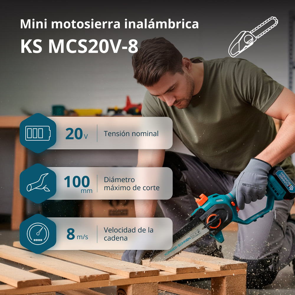 Mini sierra inalámbrica KS MCS20V-8
