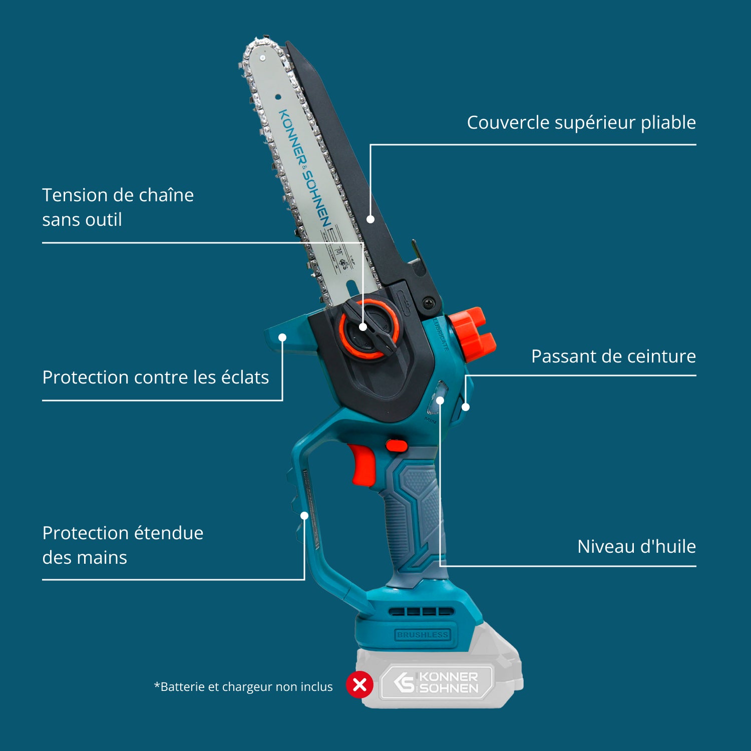 Johdoton Mini Moottorisaha KS MCS20V-8